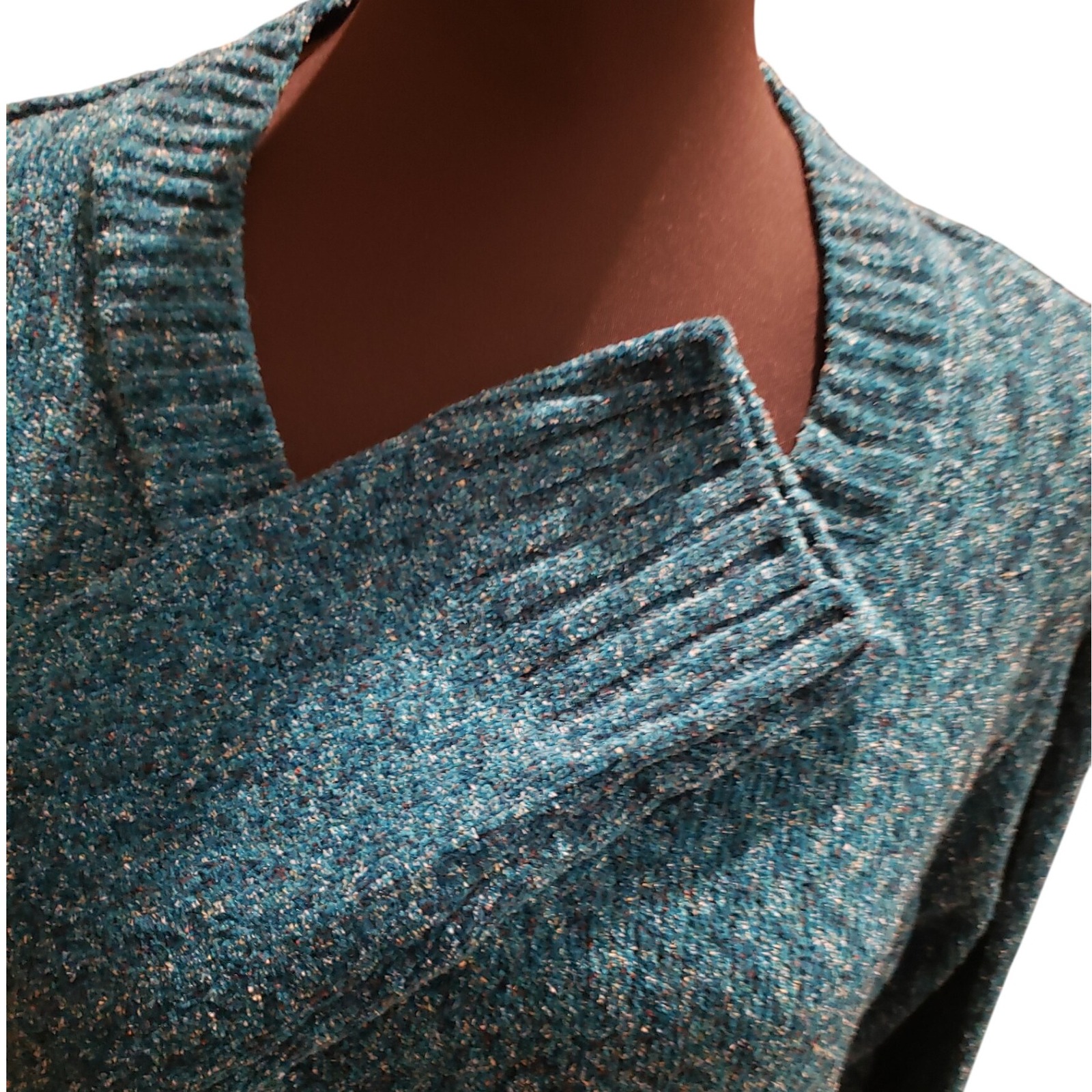 Vintage White Stag Women's Blue Marl V Neck Sweater Xl/Xg (16-18) — image 2 of 8